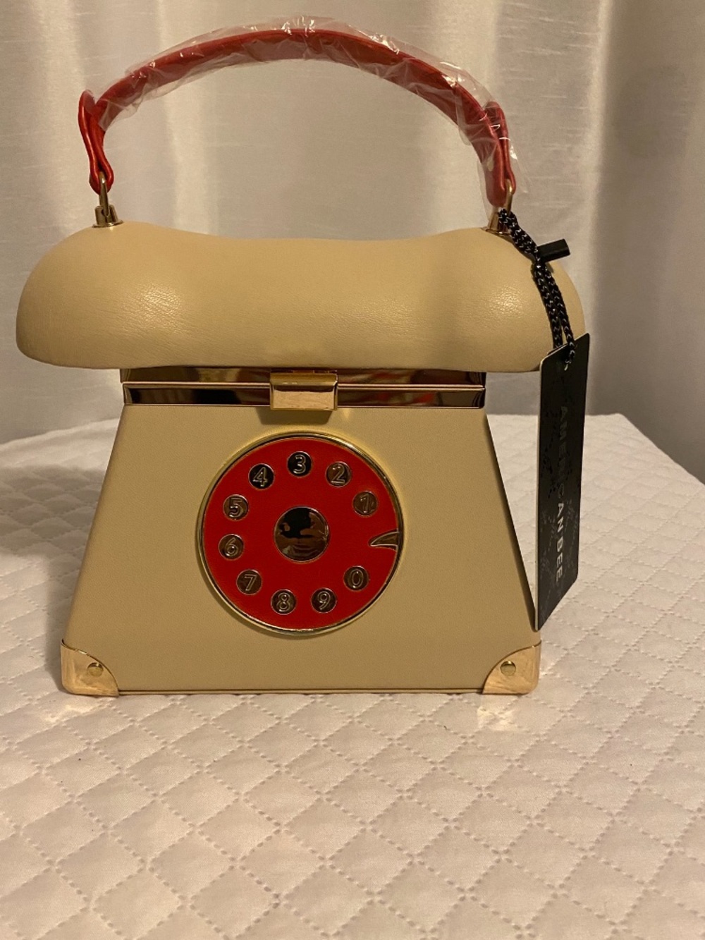 AMERICAN BEE RETRO ROTARY NOVELTY TELEPHONE HANDBAG/CROSSBODY